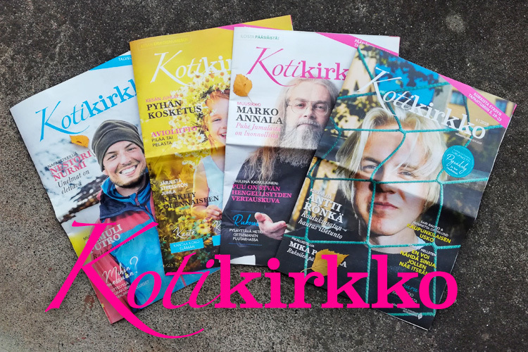 Kotikirkko-lehtiä ja Kotikirkko-logo